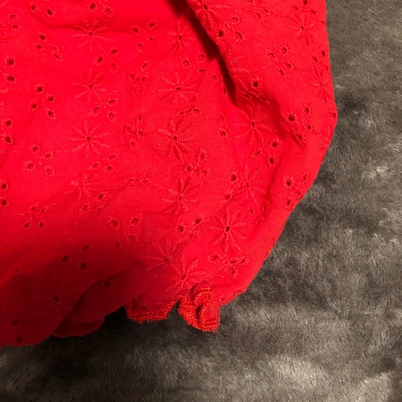 Red Crop Top Blouse - Picture 2 of 2